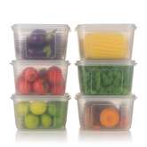 Premium Transparent Plastic Food Storage Containers with Lids –1800 ml/ Set of 6 – Airtight, Leak-Proof & Stackable – Ideal for Salads, Meal Prep, Leftovers, Kitchen & Fridge Organization